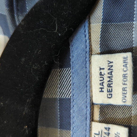 Haupt Germany Plaid Button Down Shirt XL-17.5 - Picture 12 of 16